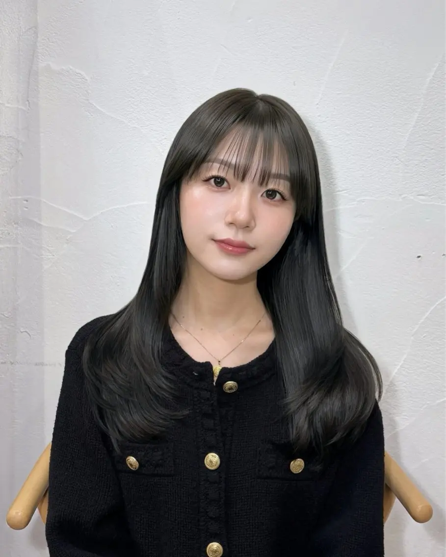 ロング カラー ブリーチ 透明感カラー グレージュ ミント ブリーチなしカラー ヘアカラー ブリーチなし透明感 カラー/チサト🌿のヘアスタイル