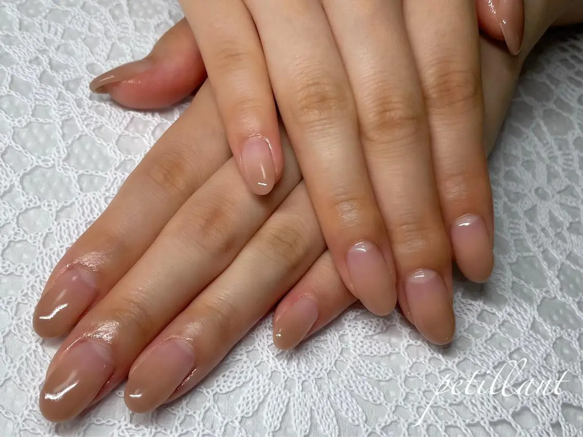 ネイル グラデーション ワンカラーネイル nail salon petillantのネイルデザイン
