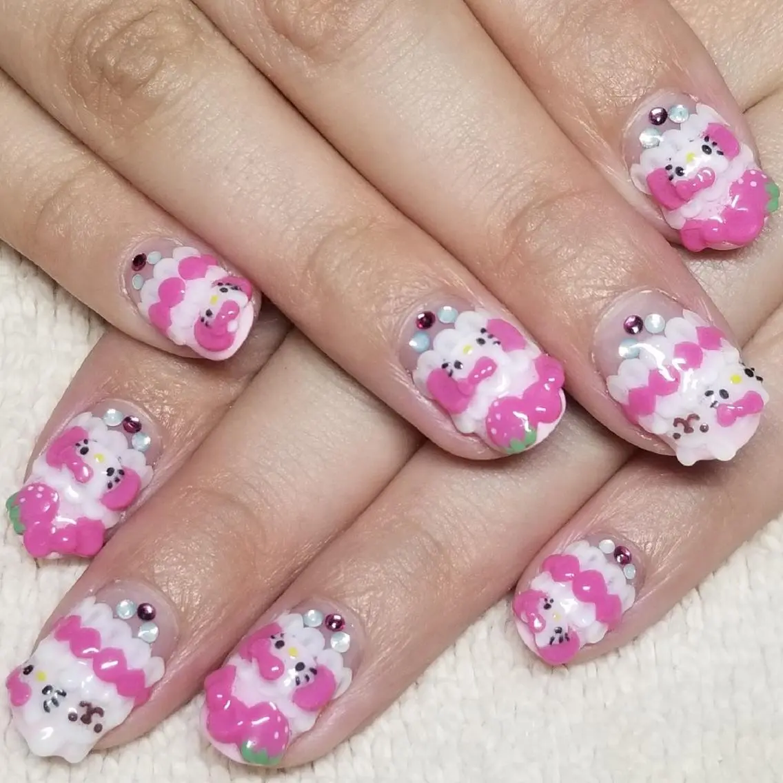ネイル レース ピンク 春ネイル ハンドネイル よしだ ひろきのネイルデザイン