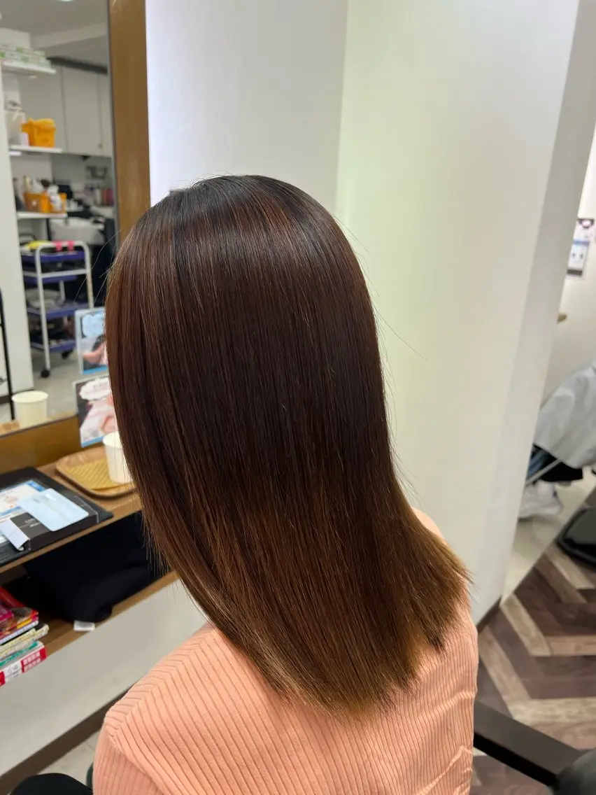 セミロング 髪質改善/マツパ 垢抜け透明カラー衣笠のヘアスタイル