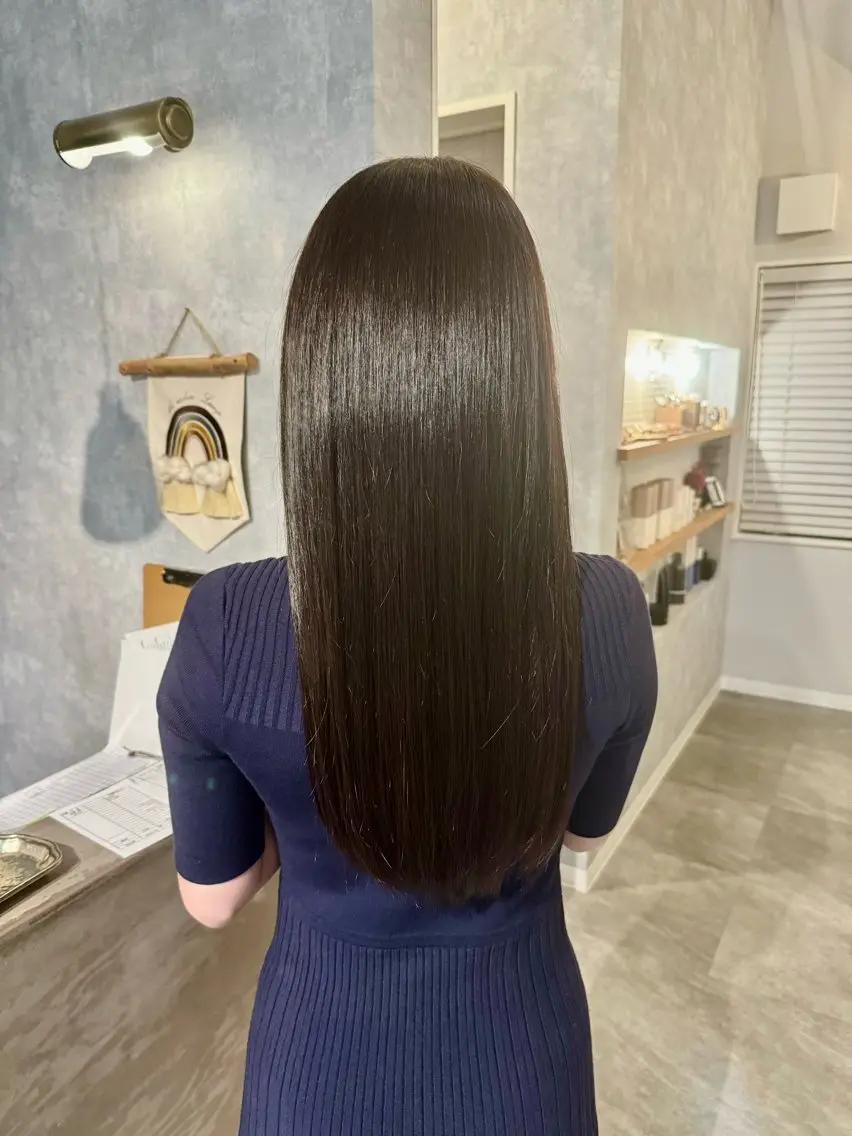 ロング カラー トリートメント 酸熱トリートメント ヘアカラー トリートメント 吉田 明弘のヘアスタイル