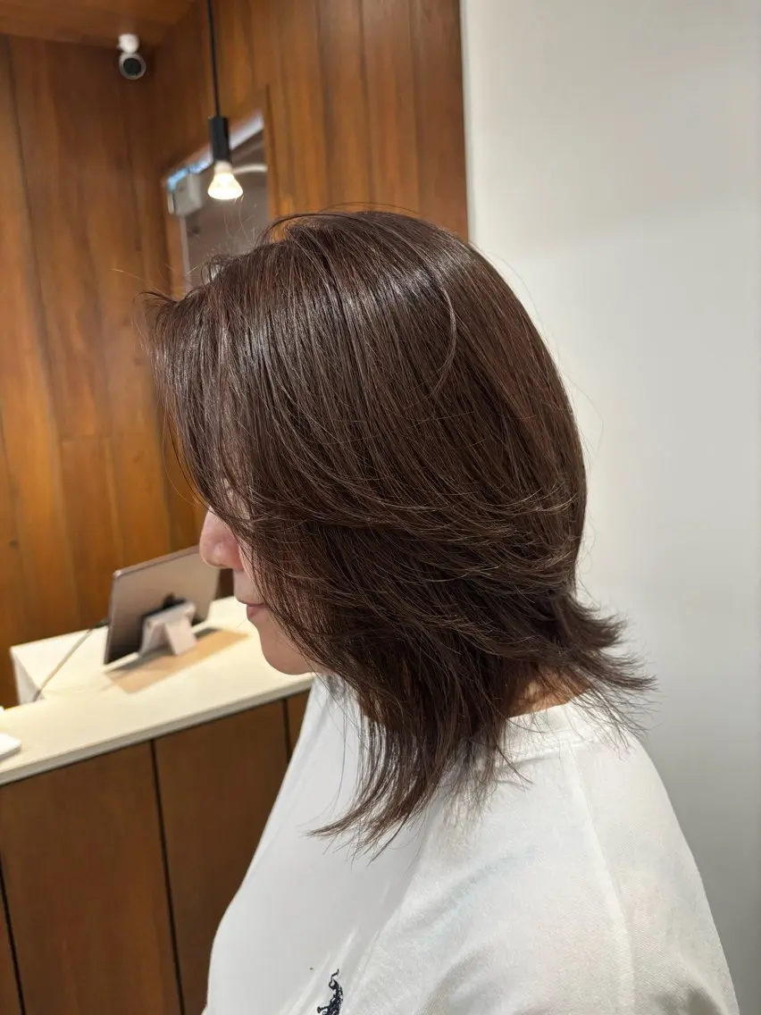 ミディアム カラー ミディアムレイヤー ラベンダーカラー レイヤーカット ヘアカラー トリートメント うる艶カラー ✨🧸KOTAROのヘアスタイル