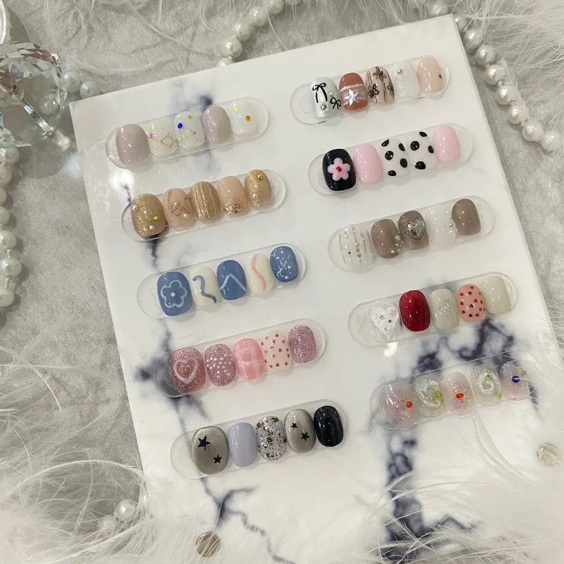 ネイル 長さ出し グラデーション 韓国ネイル ラメ(グリッター) ラメグラデーション M2 BEAUTY アユミのネイルデザイン