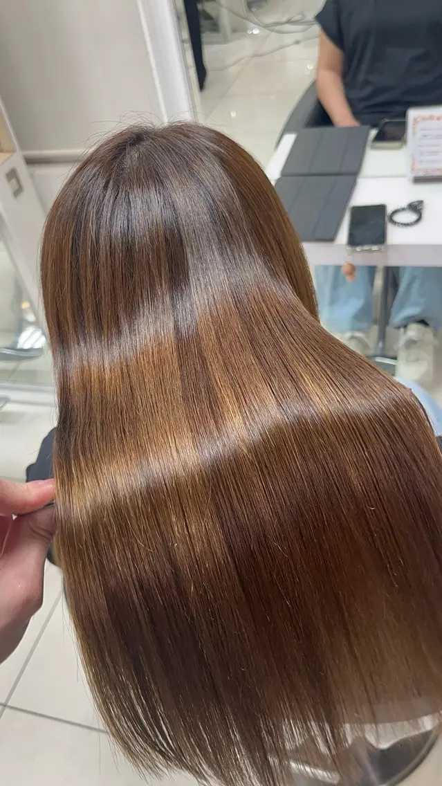 ロング パーマ 似合わせカット 縮毛矯正 縮毛矯正指名No.1 艶カラー/SHIMAのヘアスタイル
