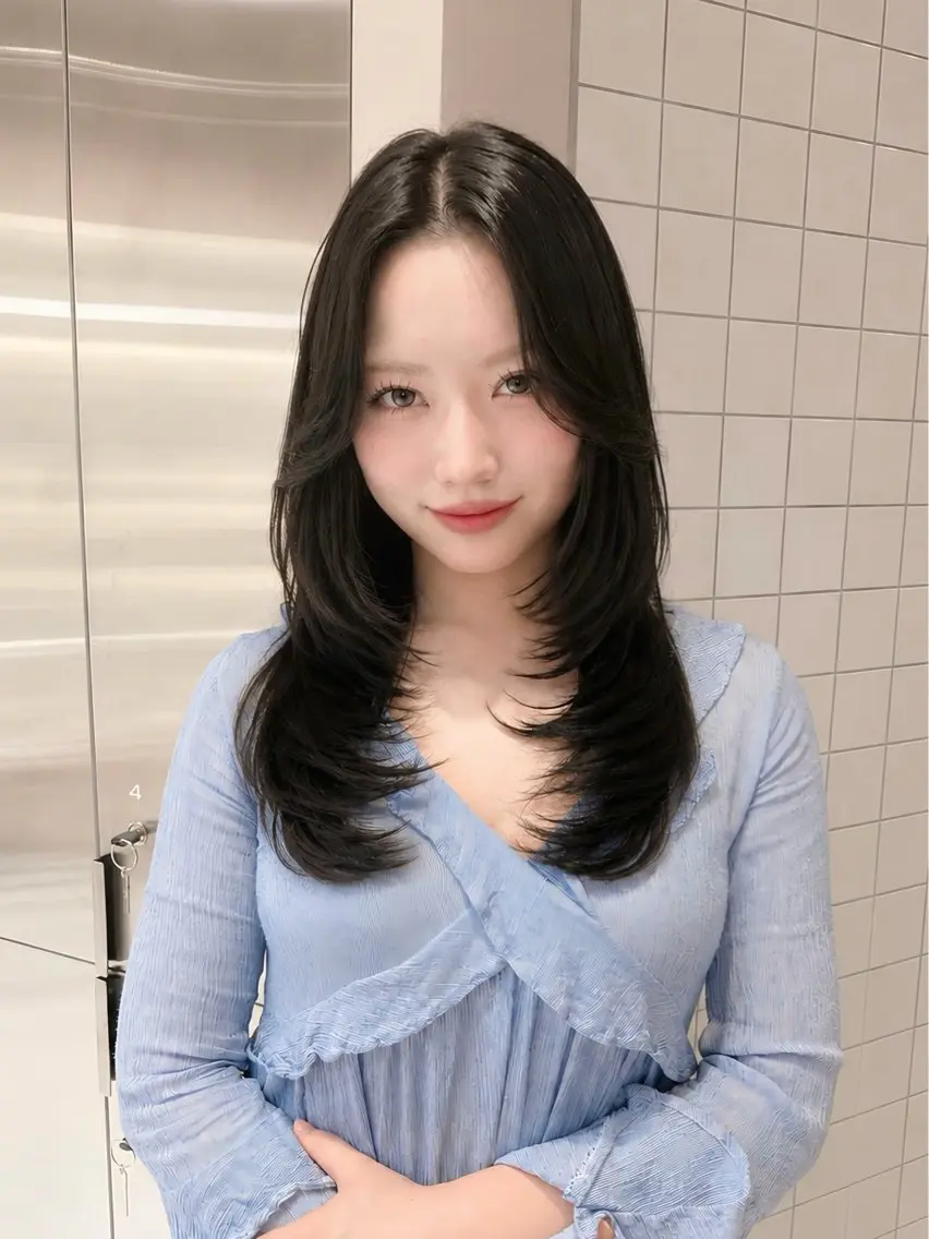 セミロング カラー カット ヘアカラー トリートメント Kaede/ブリーチ なし/レイヤー🤍のヘアスタイル