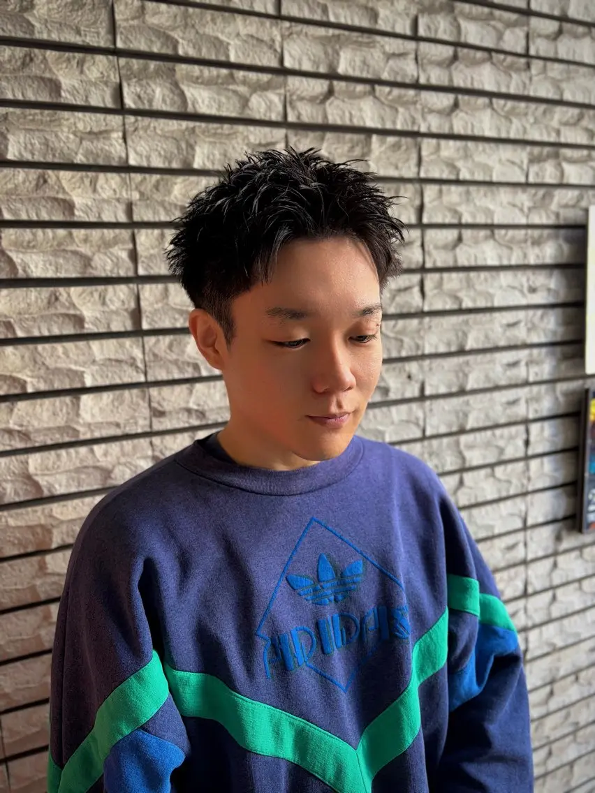 ショート メンズ ビジネス スパイキーショート ショートヘア カット UMM daichi メンズパーマのヘアスタイル