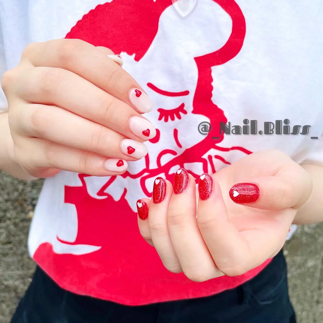 ネイル ハート ハンドネイル NAIL BLISSのネイルデザイン
