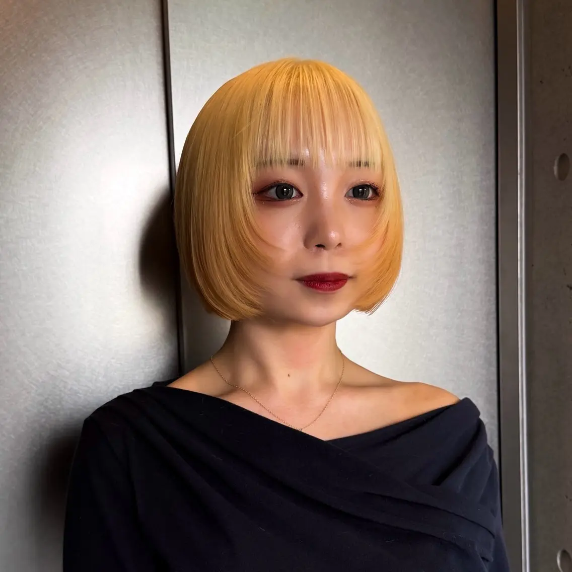 ショート カラー ボブレイヤー ハイトーンカラー ボブ レイヤーカット カット ヘアカラー トリートメント 柔め透明感血色カラー 暖色/レイヤー/ゆいのヘアスタイル