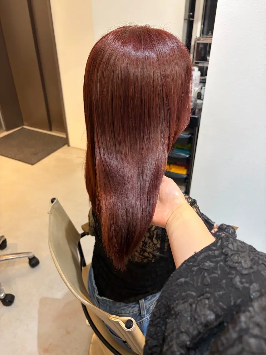 ミディアム カット ヘアカラー トリートメント ✨色持ちの良い艶 カラー✨蟹江真世のヘアスタイル