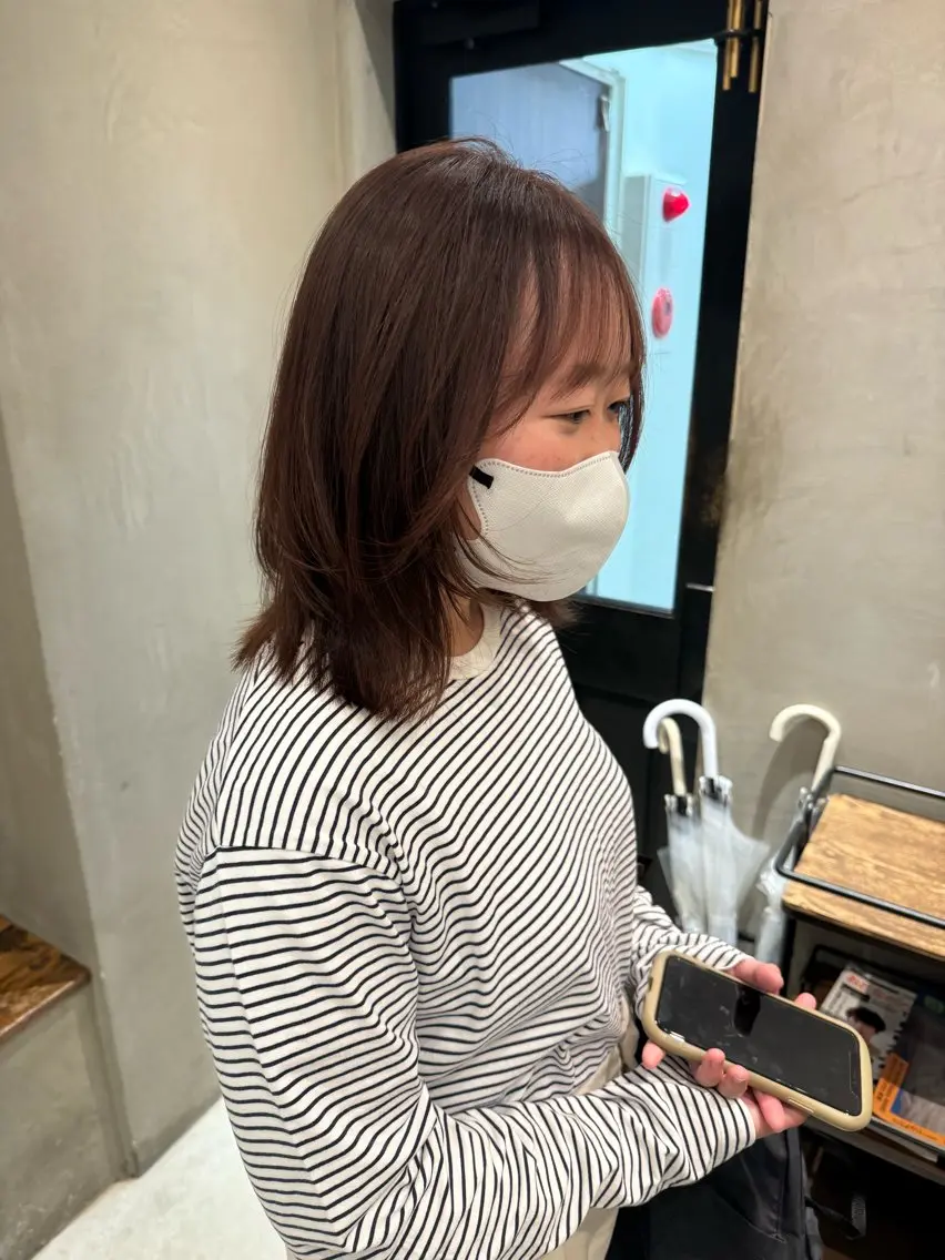 セミロング カット ヘアカラー トリートメント 新宿/顔周りカット +レイヤー＝しずく♩のヘアスタイル