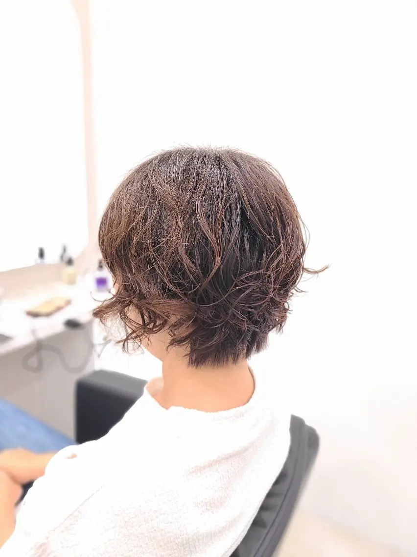 ショート パーマ ショートヘア カット パーマ 桐島 令奈のヘアスタイル