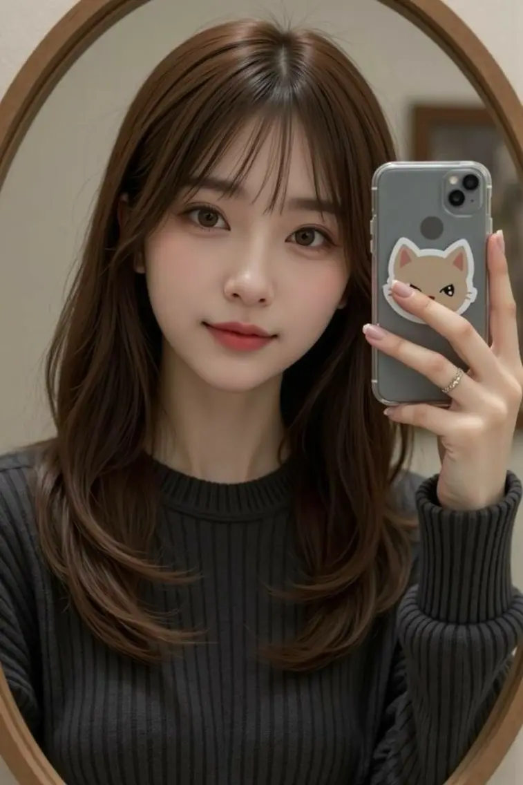 ロング カット ヘアカラー トリートメント 美髪矯正💎副店長 💎ミツキのヘアスタイル