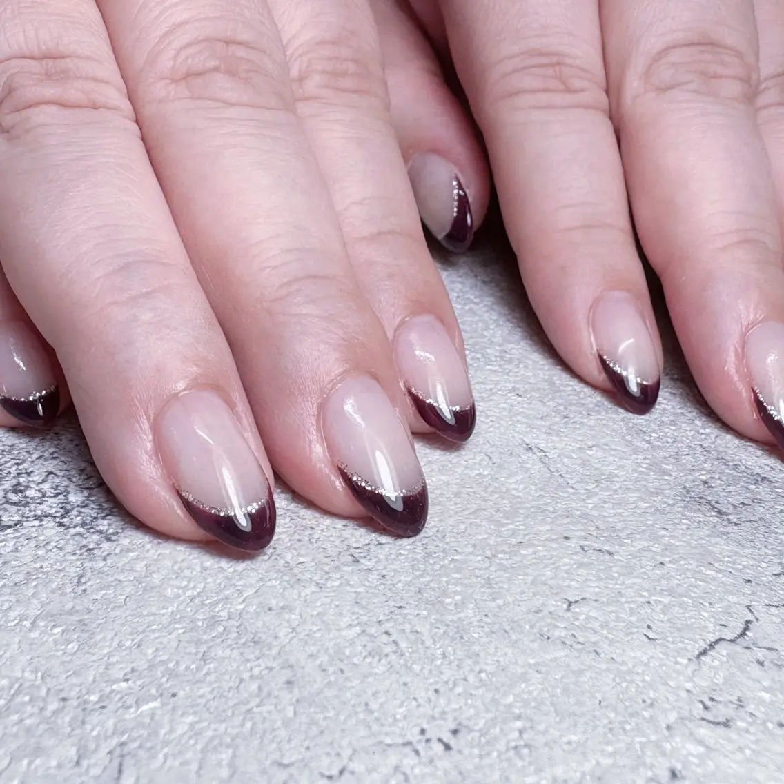 ネイル フレンチネイル ラメ(グリッター) Nail R🌷 AKARI恵比寿のネイルデザイン