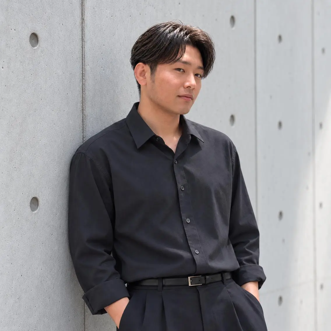 メンズ パーマ ビジネス センターパート メンズ韓国風 メンズパーマ ニュアンスパーマ カット 韓国風メンズヘア 渋谷  🦢Yuiのヘアスタイル