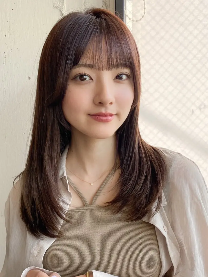 セミロング カラー レイヤーカット 縮毛矯正 カット ヘアカラー 縮毛矯正 トリートメント レイヤー×髪質改善✨ 渋谷/佐藤侑哉のヘアスタイル