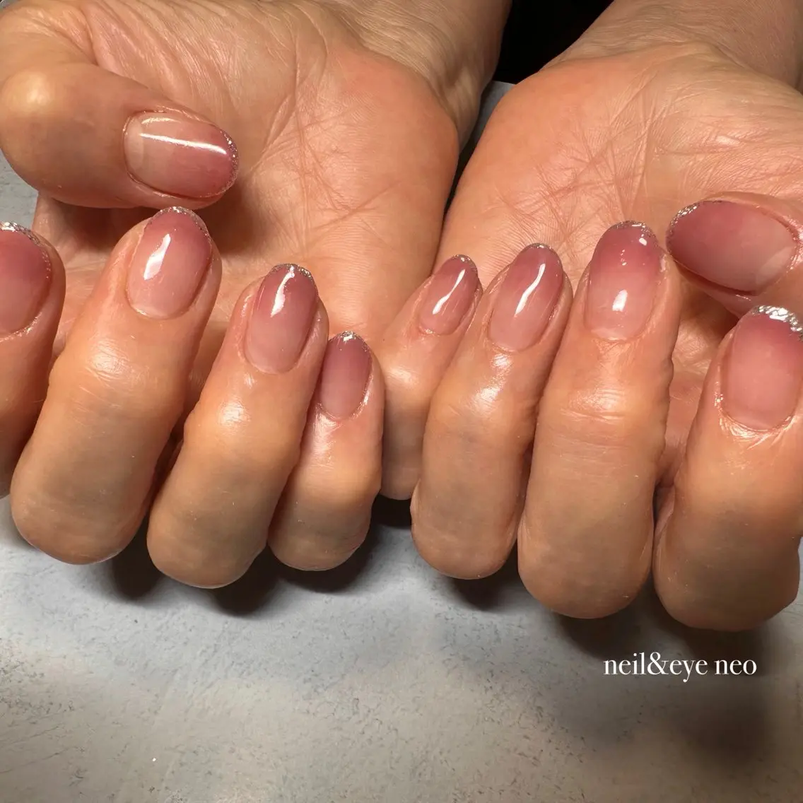 ネイル ラメ(グリッター) ピンク シンプルネイル nail_Neo. Maiのネイルデザイン