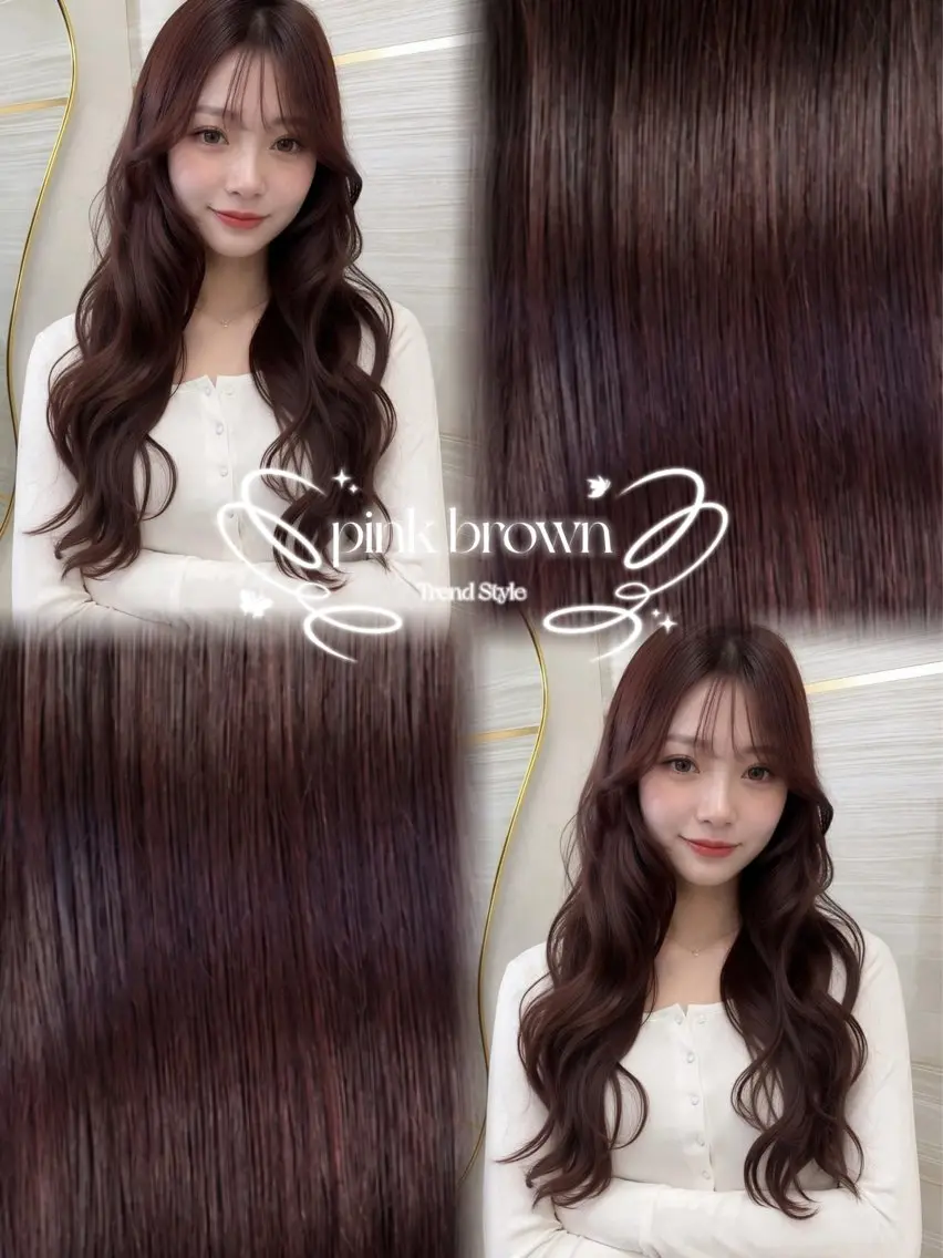 ロング カラー ブラウンカラー ピンクカラー ピンクブラウン ヘアカラー トリートメント 🍑ももか🍑モデル 様募集中/浦和🦋のヘアスタイル