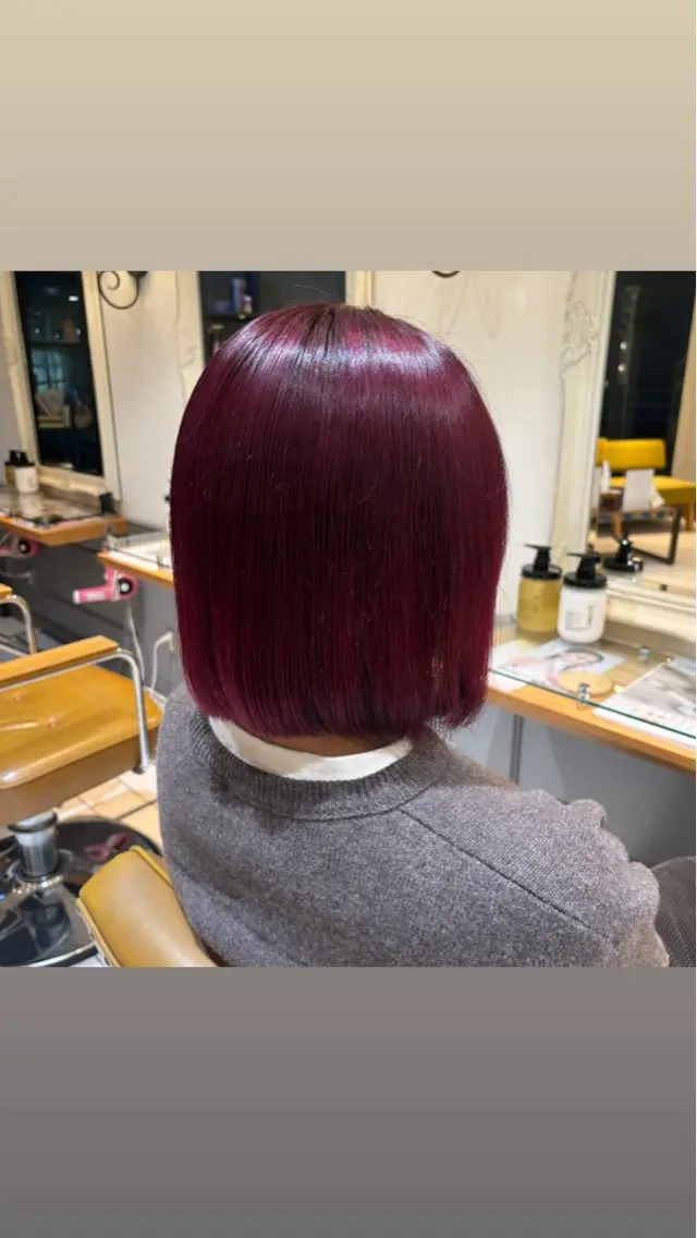 胸上の長さのお客様限定💘ブリーチリタッチ(2cm以内限定)＋オンカラー＋うる艶トリートメント💘の写真