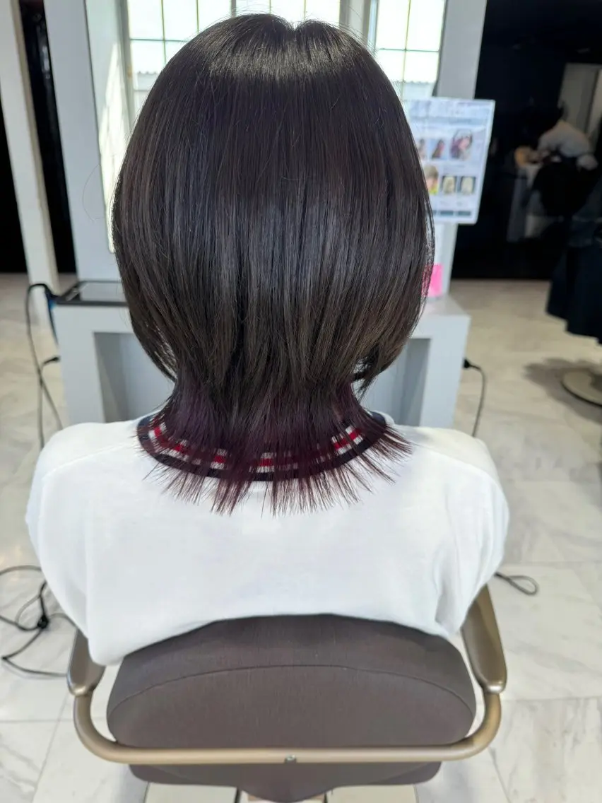 ミディアム カット ヘアカラー 小谷野 真優のヘアスタイル