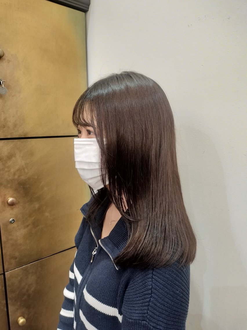 セミロング カラー ブラウンカラー 透明感カラー ヘアカラー ヘッドスパ 暖色/ブリーチ/スパ 【似合せカラー】サナのヘアスタイル