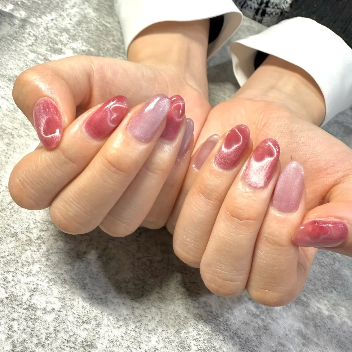 ネイル ハート マグネットネイル バレンタイン ハンドネイル ★Rinail... .のネイルデザイン