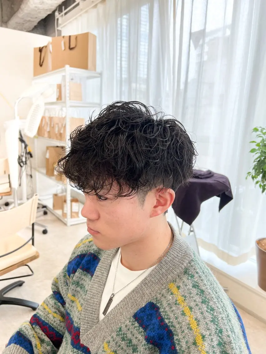 パーマ メンズ メンズパーマ カット パーマ 桑原 希吏のヘアスタイル