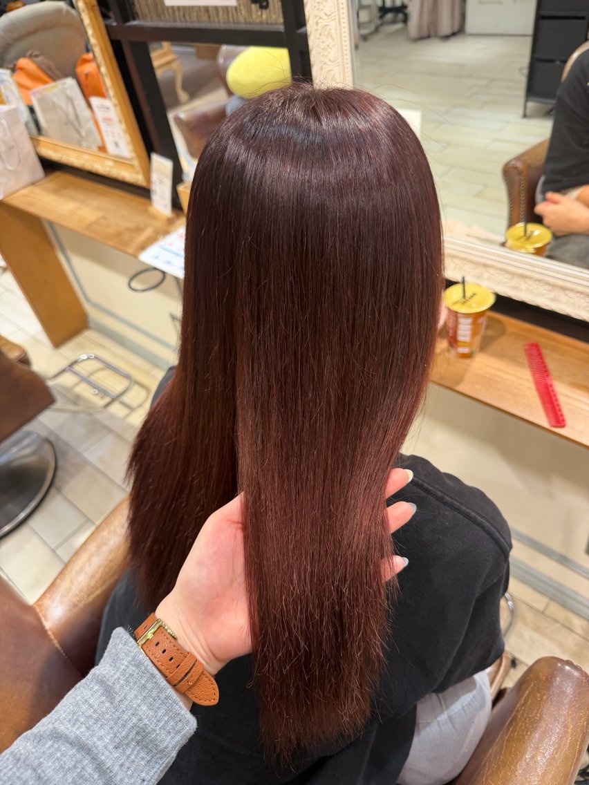 ミディアム カラー カット ヘアカラー 友成星来☆ レイヤー/髪質改善のヘアスタイル