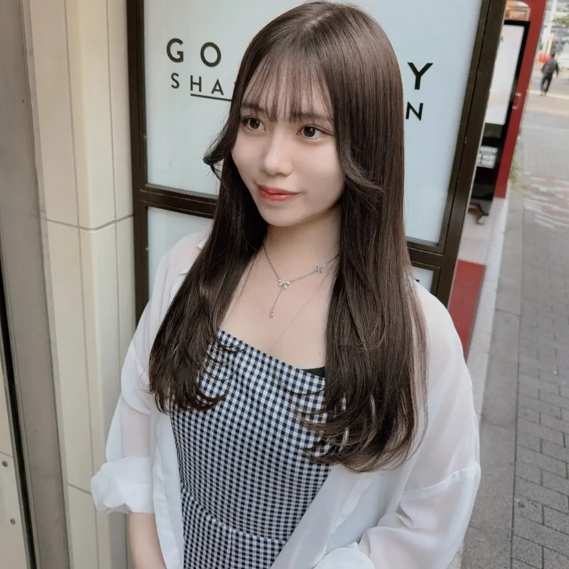 ミディアム ヘアカラー トリートメント 顔周りレイヤー/新宿 /モテ艶カラー/航介のヘアスタイル