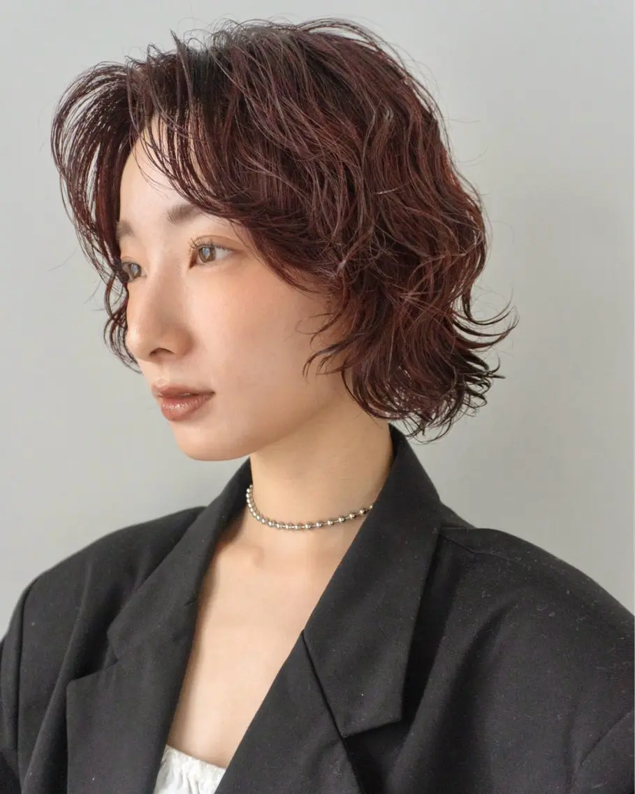 ショート カラー パーマ ショートボブ ボブ ショートヘア カット ヘアカラー パーマ トリートメント レイヤー／パーマ TAKUYAのヘアスタイル