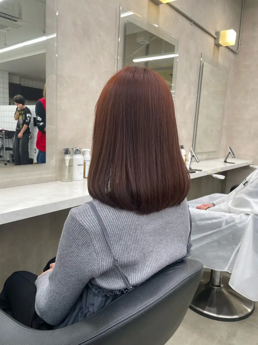 セミロング カラー ヘアアレンジ ヘアカラー トリートメント ヘアセット 💗横浜美容室 💗HARUNAのヘアスタイル