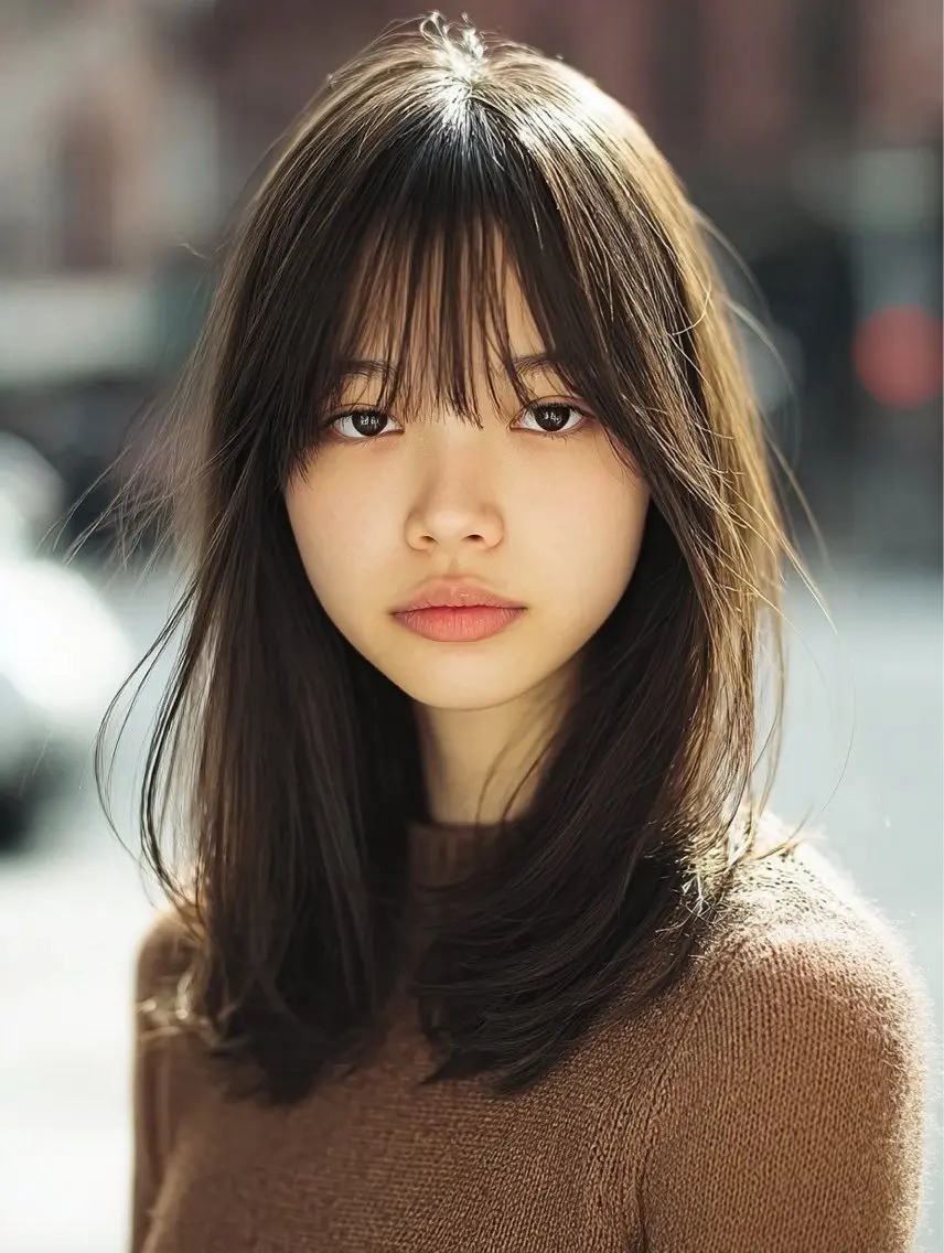 ロング 縮毛矯正 絶対綺麗な暖色カラー 🎯あります✨増渕✨のヘアスタイル