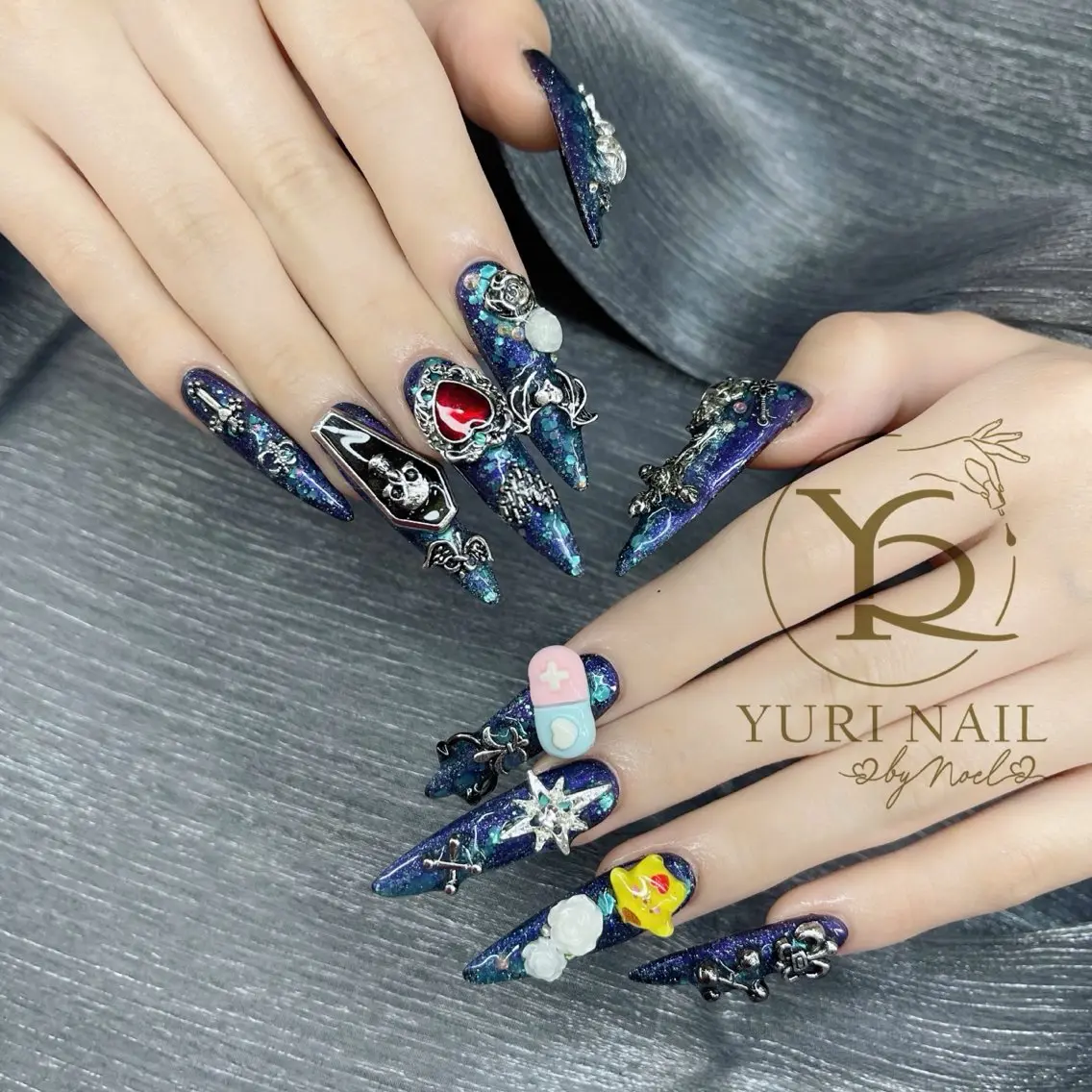 ネイル チークネイル フットネイル フレンチネイル グラデーション キラキラネイル YURI Nail NARITAのネイルデザイン