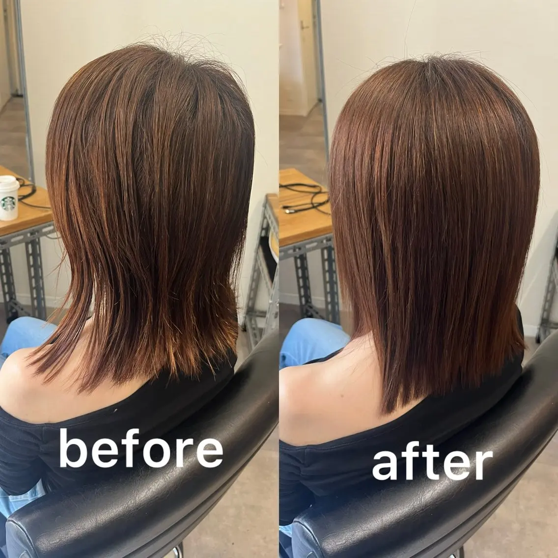 ミディアム 縮毛矯正 トリートメント OFF YUYAのヘアスタイル