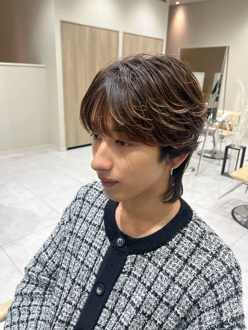 メンズ メンズウルフカット ウルフカット カット Ken 曲がる縮毛矯正/韓国のヘアスタイル