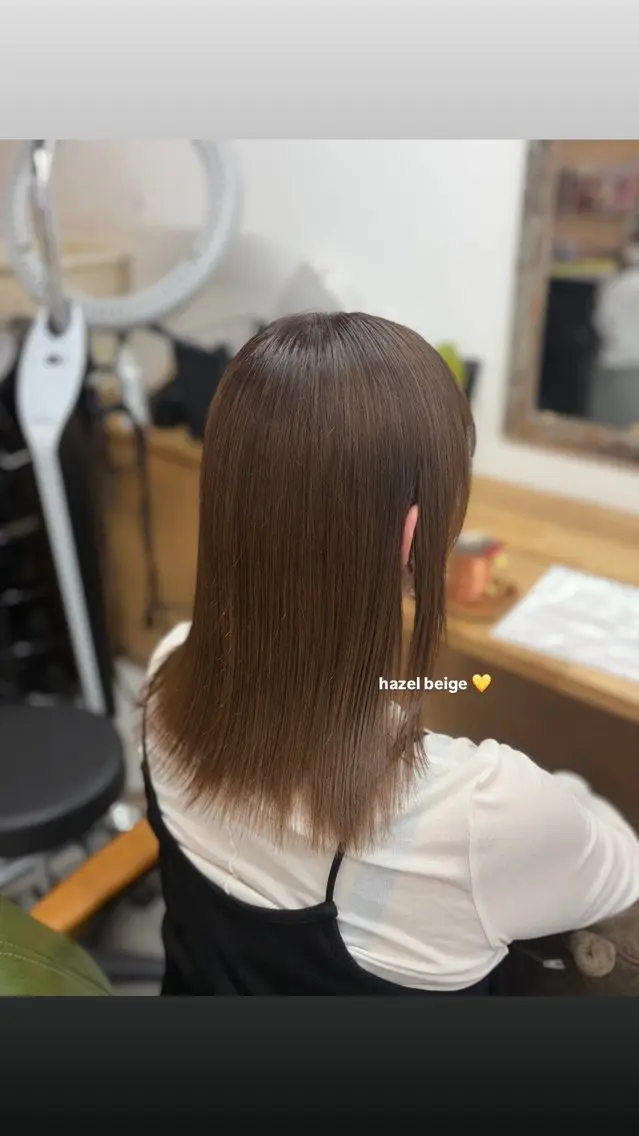 ミディアム カラー ベージュカラー 透明感カラー ヘーゼル カット ヘアカラー トリートメント 菅原 愛華のヘアスタイル