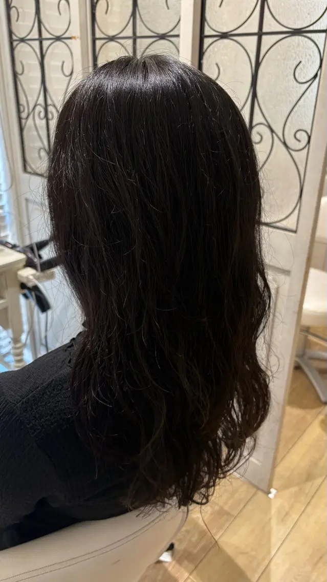 ミディアム カラー カット ヘアカラー 似合わせ 顔周りYUUGAのヘアスタイル