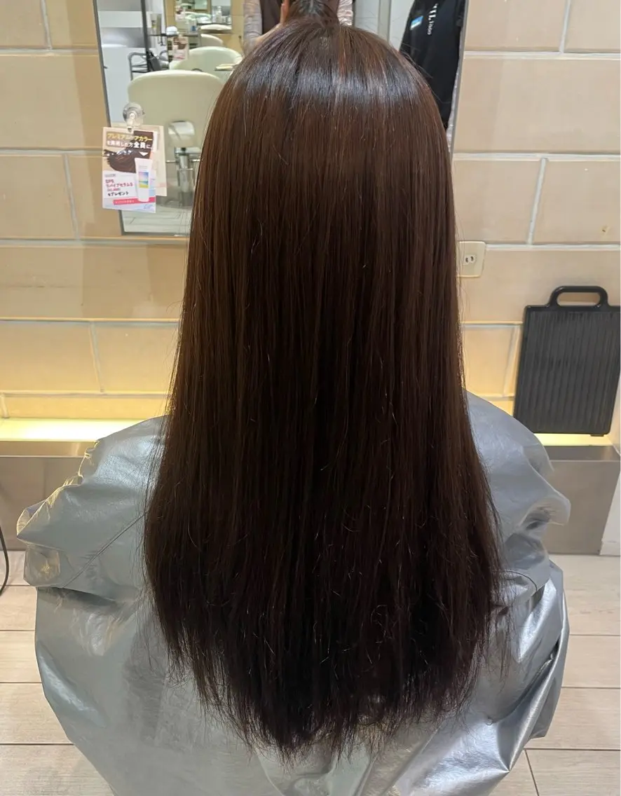 ロング パーマ ストレートパーマ 土田 アキナのヘアスタイル