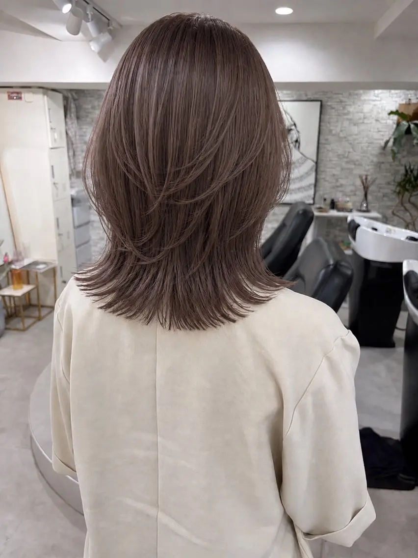 ミディアム カラー カット ヘアカラー 髪質改善will hairdesignのヘアスタイル