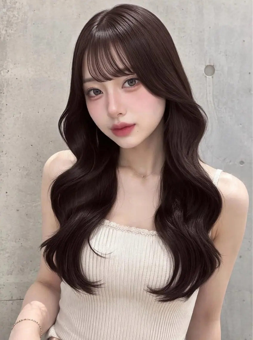 ロング カラー グレージュ ラベンダーカラー ラベンダーグレージュ ラベンダーグレー 渋谷韓国レイヤー /SAYAKA🩶ᩚのヘアスタイル