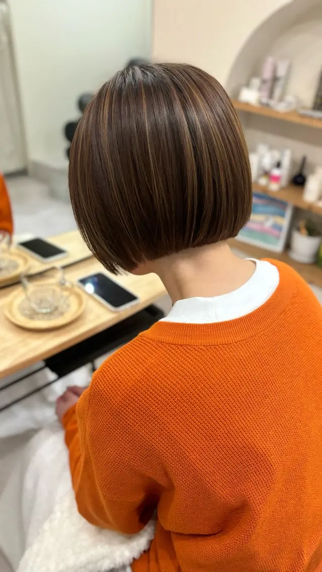 ショート カラー ブリーチ ハイライトカラー ブリーチなしカラー ハイライト 大阪ヴィーガンサロン KANAKOのヘアスタイル