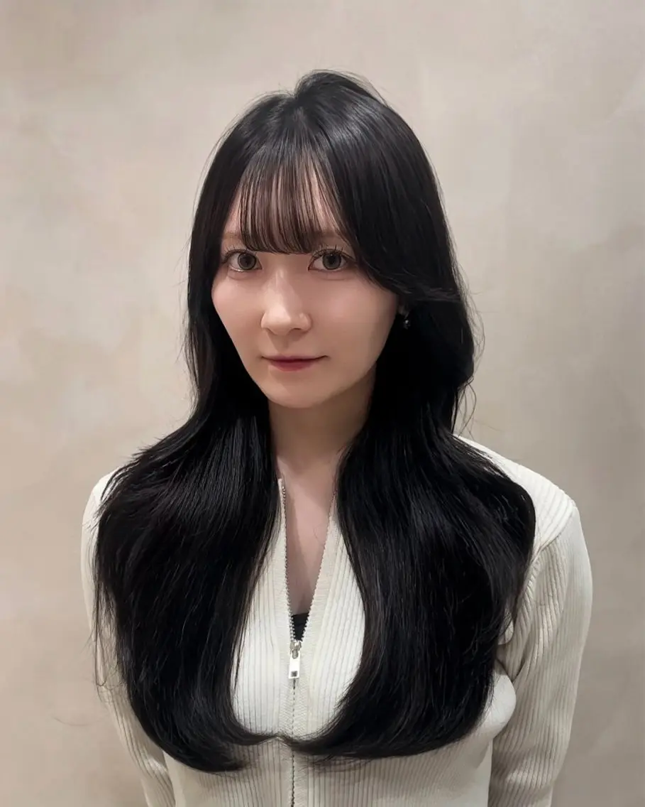 ロング カラー くびれヘア 韓国風ヘア レイヤーカット 似合わせカット Ryoichi⛓️ 韓国ヘア/ハイトーンのヘアスタイル