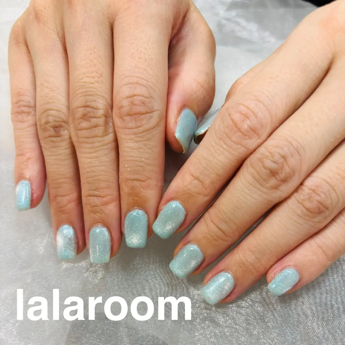 ネイル ブルー マグネットネイル 春ネイル ハンドネイル lala room.のネイルデザイン