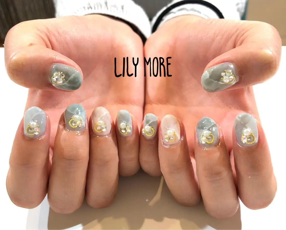 ネイル 大理石ネイル(マーブル) Lily closetのネイルデザイン