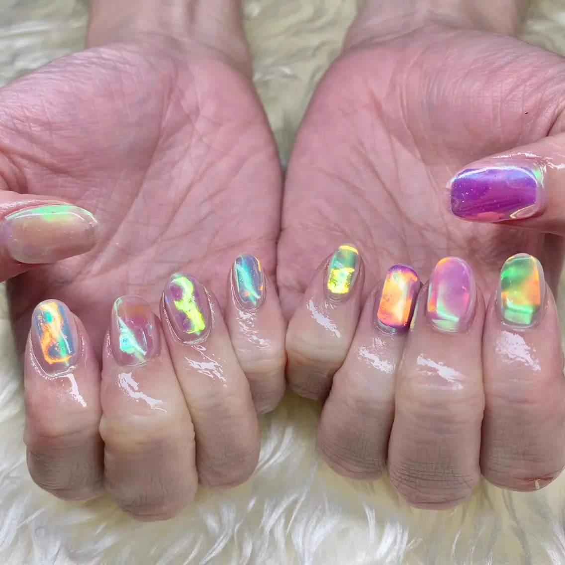 ネイル アートネイル 氷ネイル・うるうるネイル Nail&eye Belire 新宿のネイルデザイン