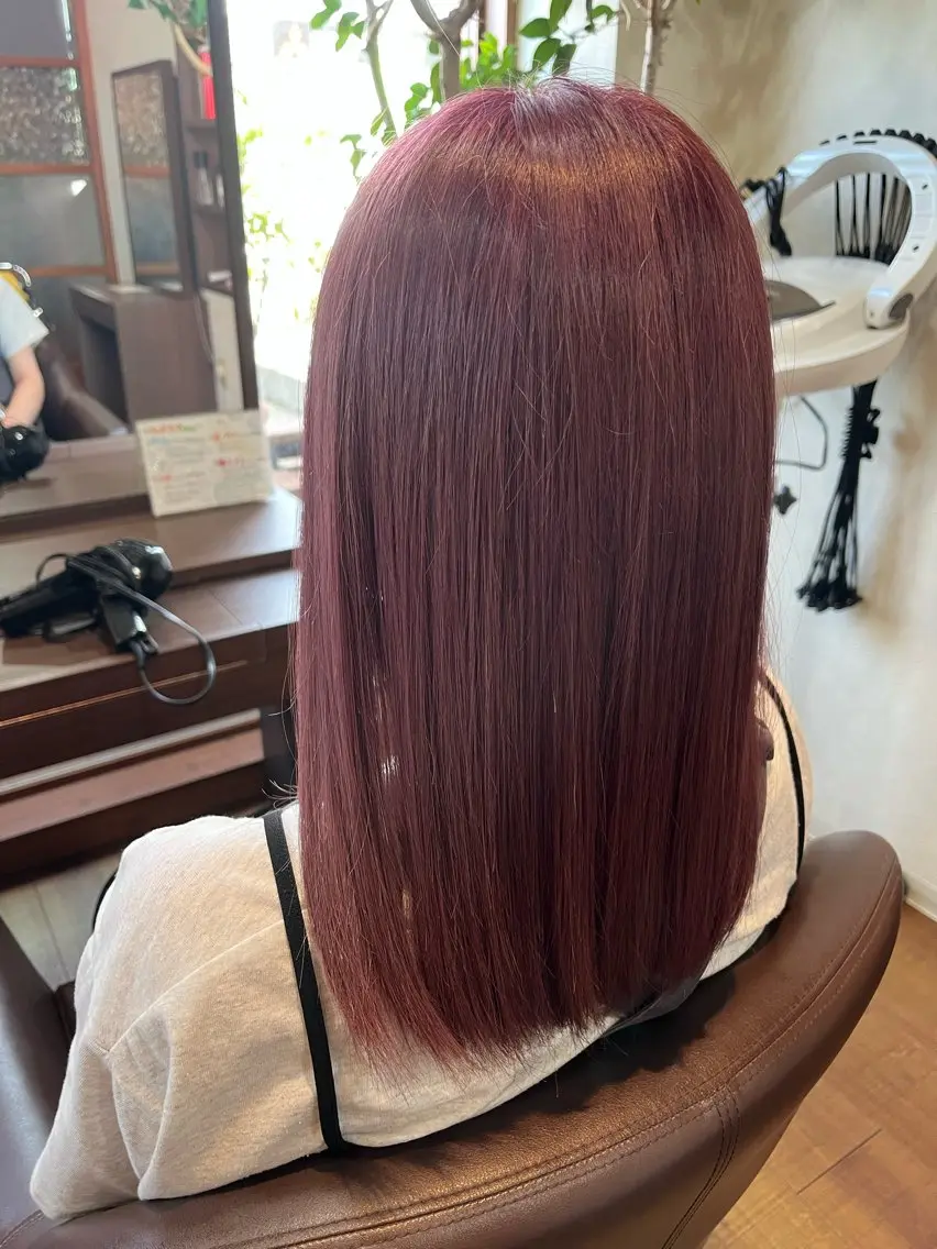 カラー ラベンダーカラー ピンクカラー ピンクラベンダー タナカ ヒナのヘアスタイル