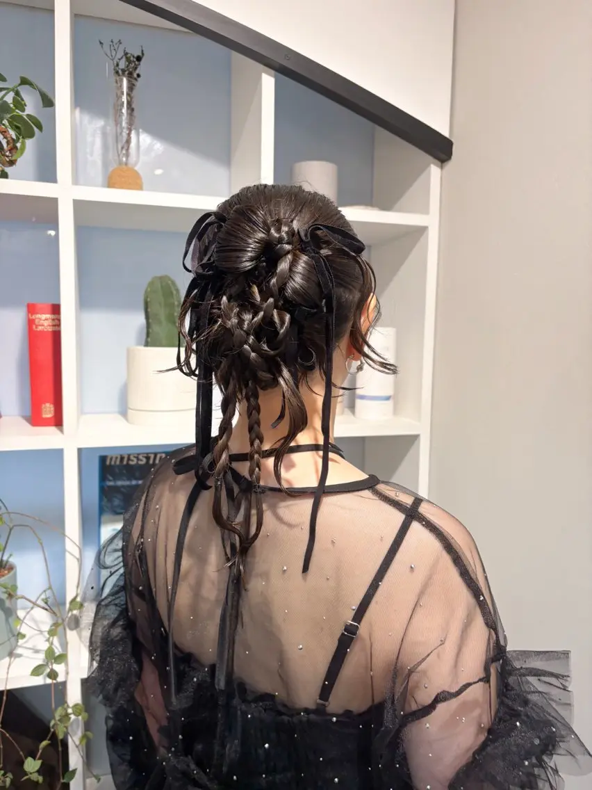セミロング ヘアアレンジ ヘアセット アレンジ/新宿 透明感カラー/ヤノのヘアスタイル