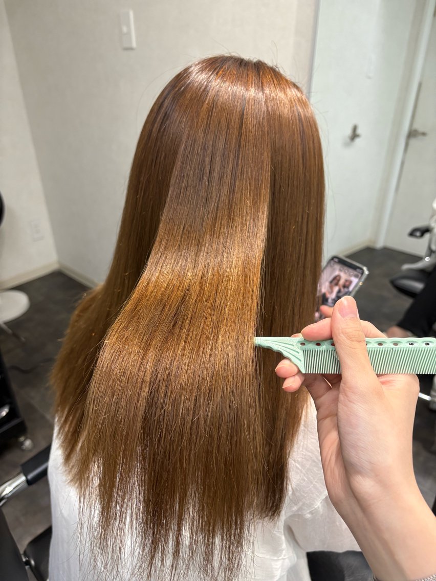 セミロング 縮毛矯正 haku【津久野店】 ERIKAのヘアスタイル