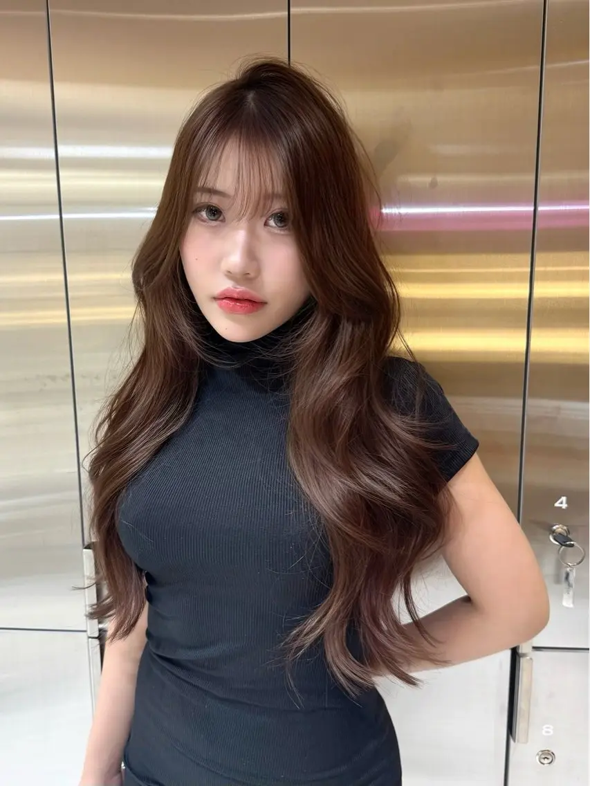 🍒伸ばしてる方にオススメ🍒前髪顔まわりカット+艶カラー 超音波トリートメント付きの写真