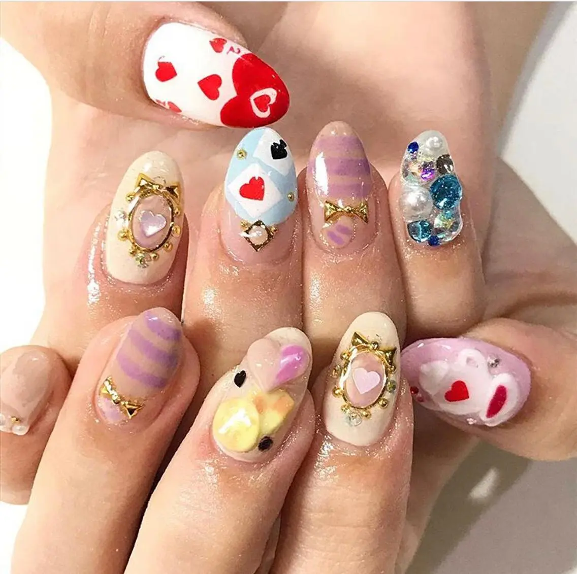 ネイル 渋谷／チップ長さ出し 👑アプレgel-xのネイルデザイン