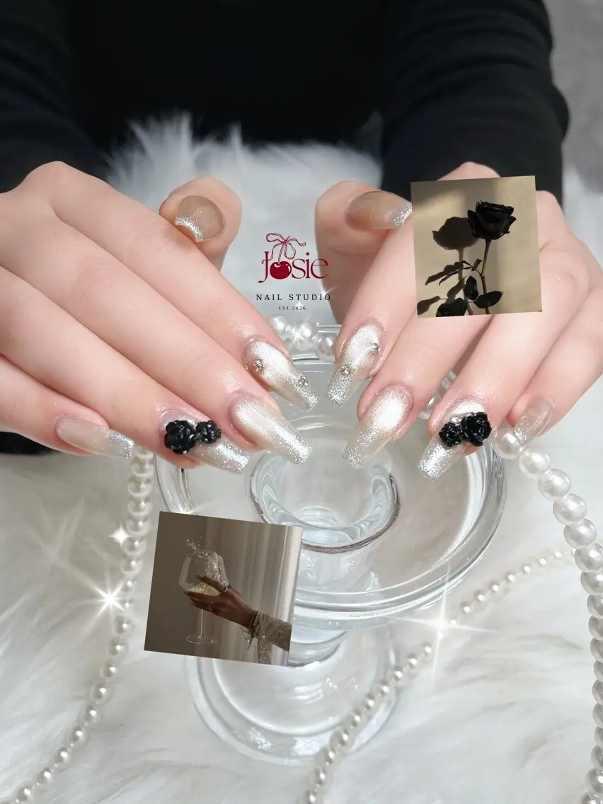 ネイル 韓国ネイル ロングネイル マグネットネイル 持ち込み ワンホンネイル ハンドネイル JOSIE nail studioのネイルデザイン